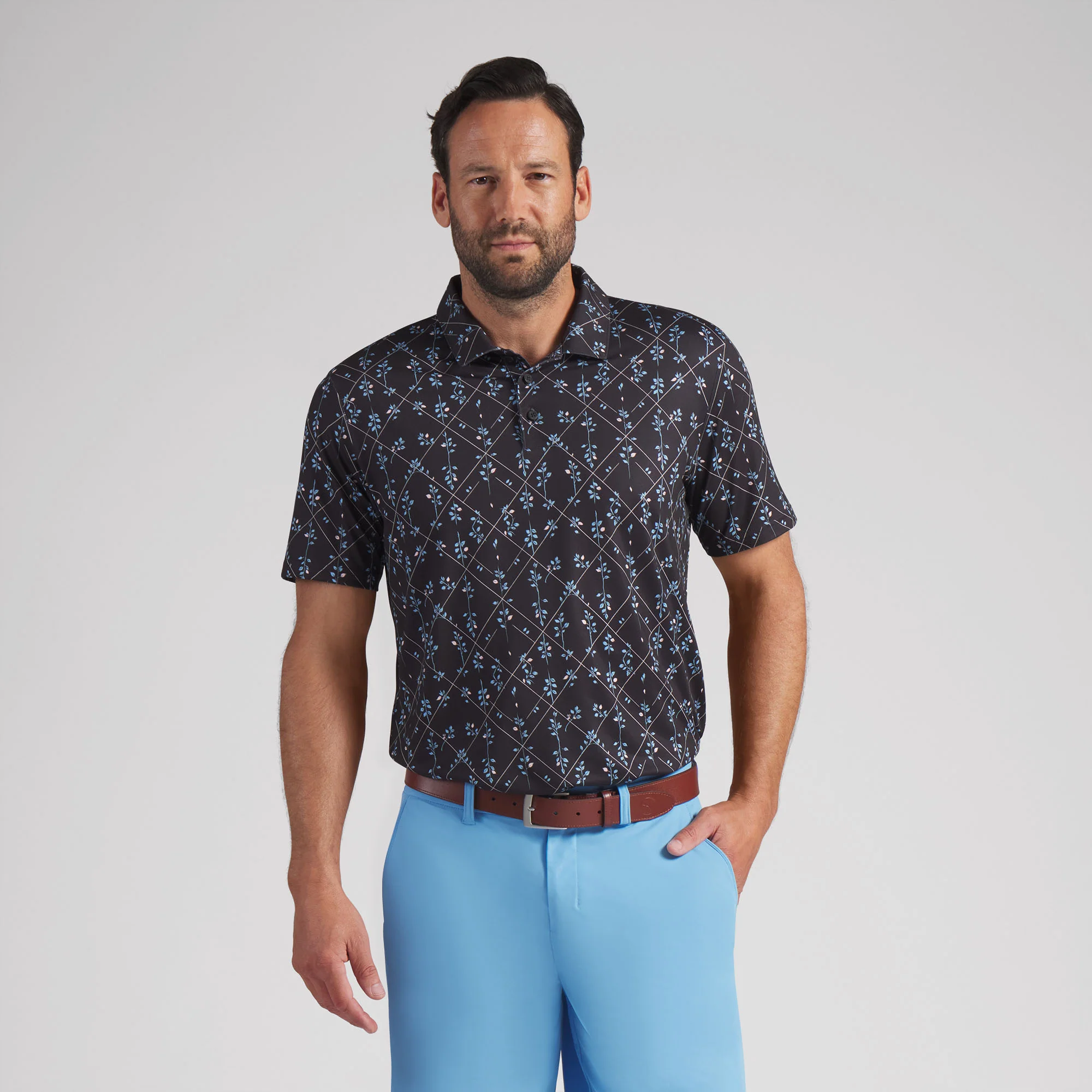 CLOUDSPUN Argyle Bloom BN Golf Polo