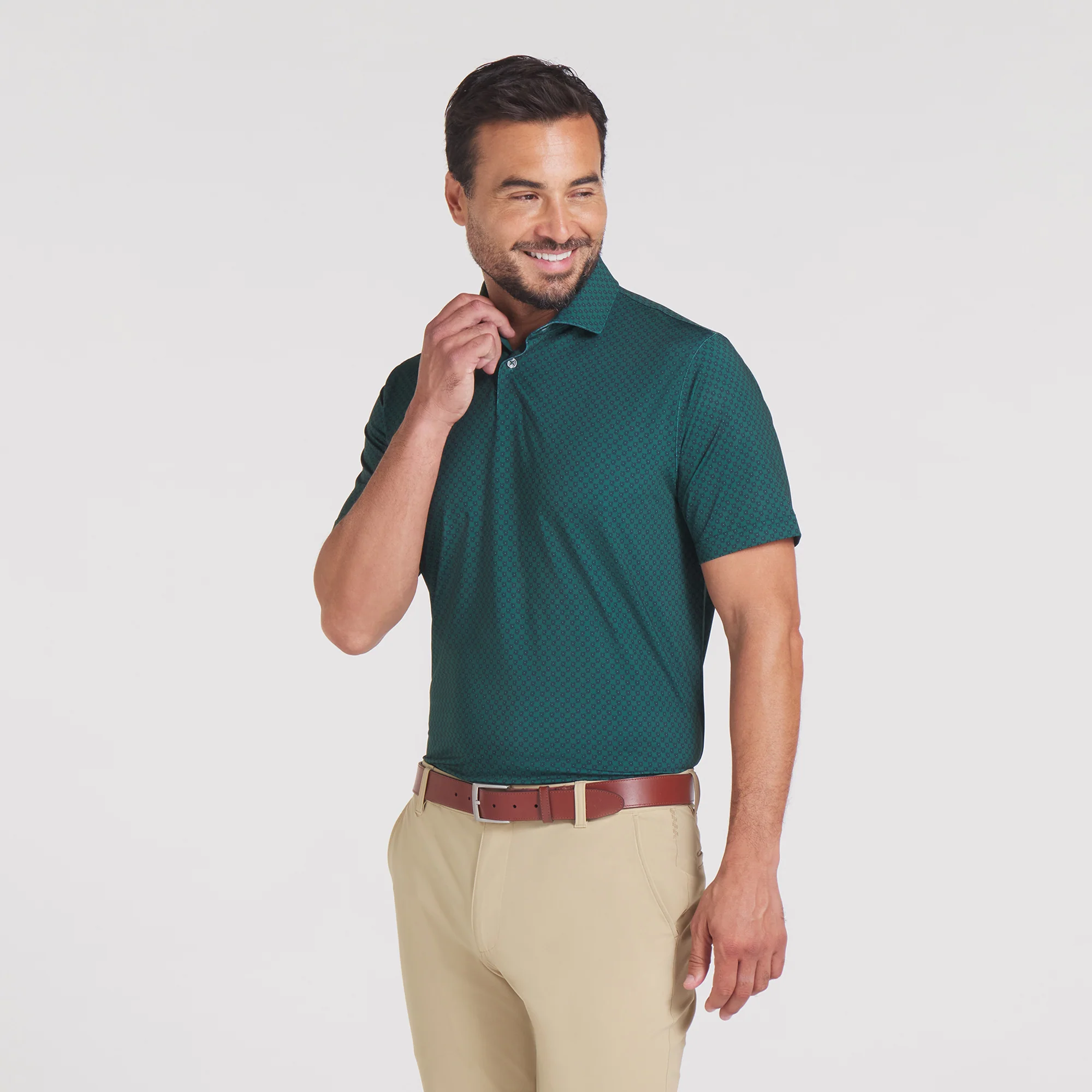 MATTR Micro Floral Golf Polo - Image 13