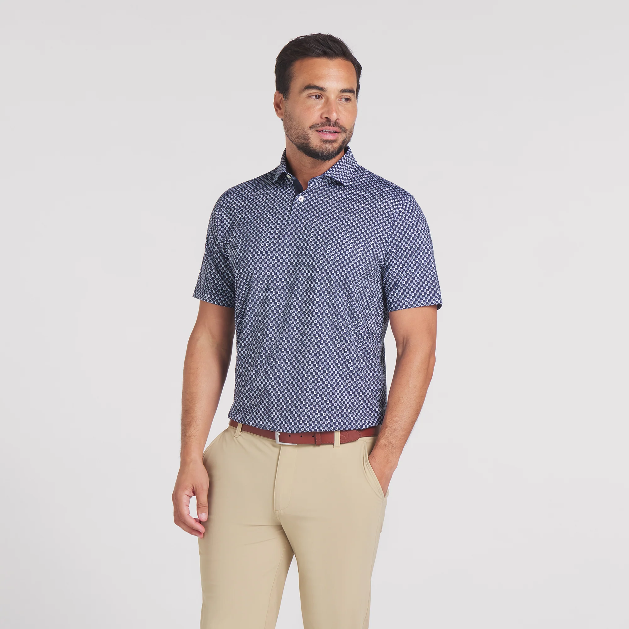 MATTR Micro Floral Golf Polo - Image 19