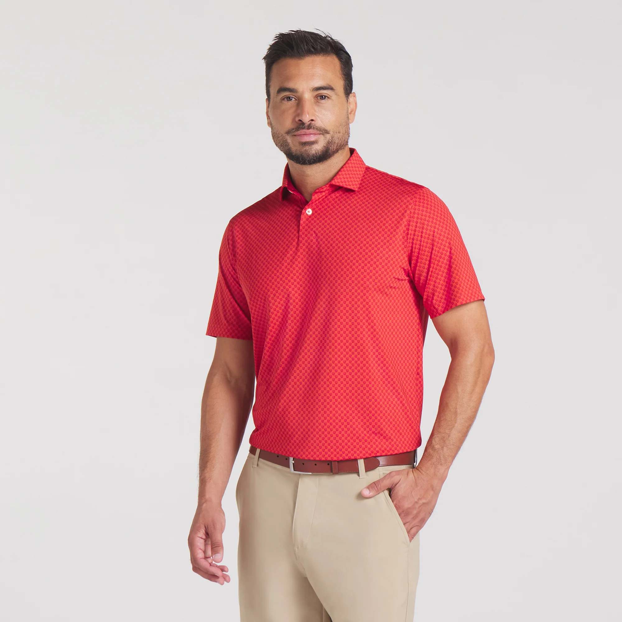 MATTR Micro Floral Golf Polo - Image 25