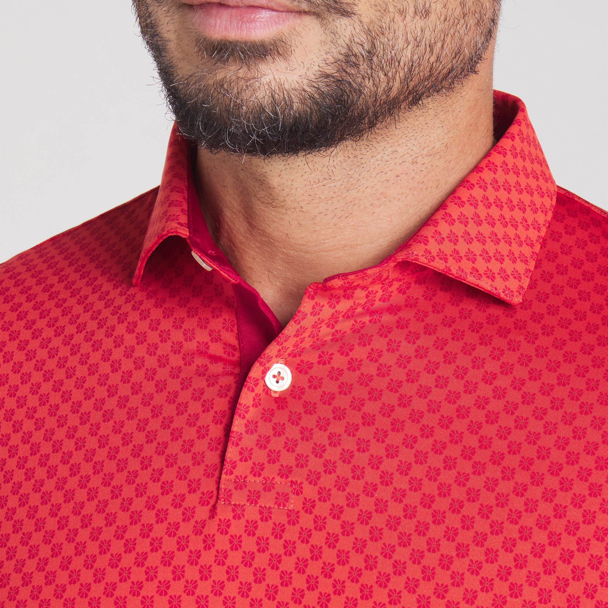 MATTR Micro Floral Golf Polo - Image 28