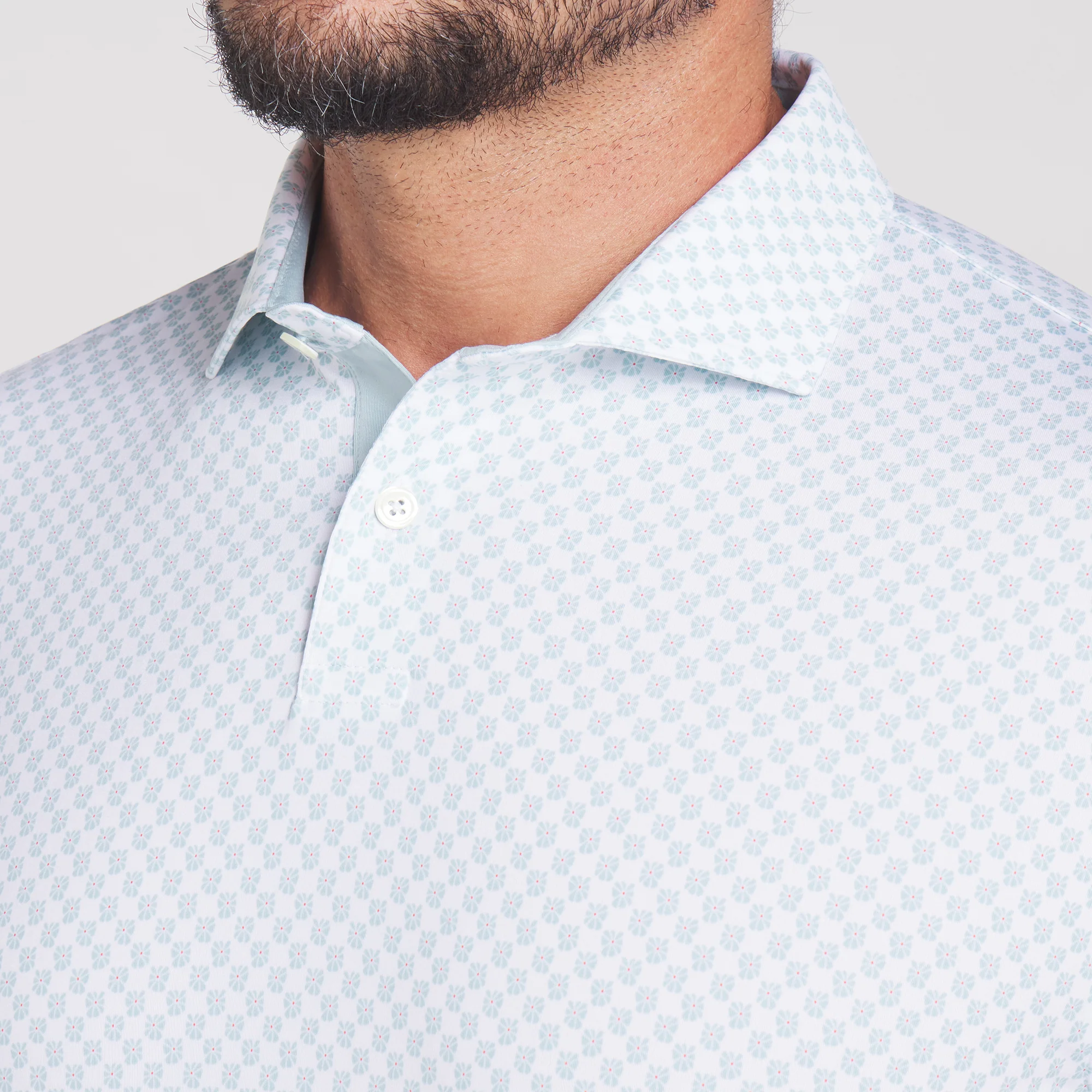 MATTR Micro Floral Golf Polo - Image 4