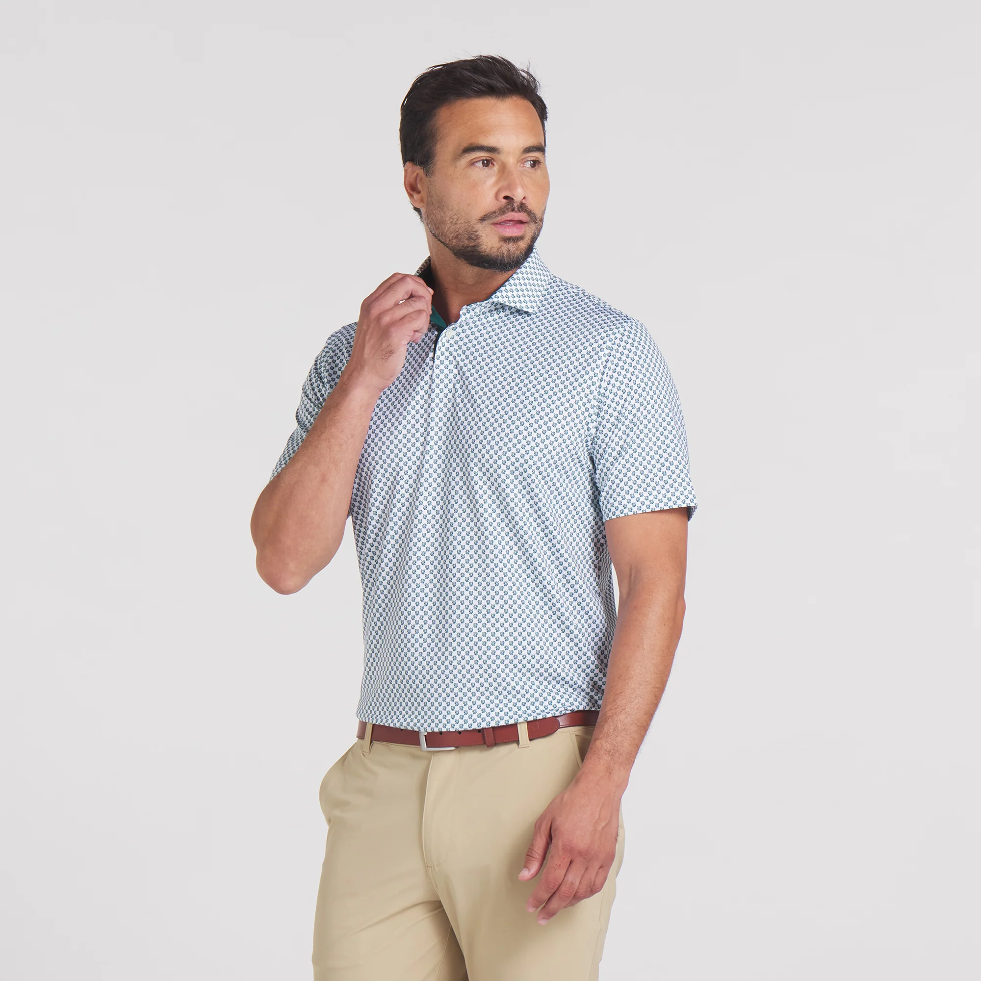 MATTR Micro Floral Golf Polo - Image 7