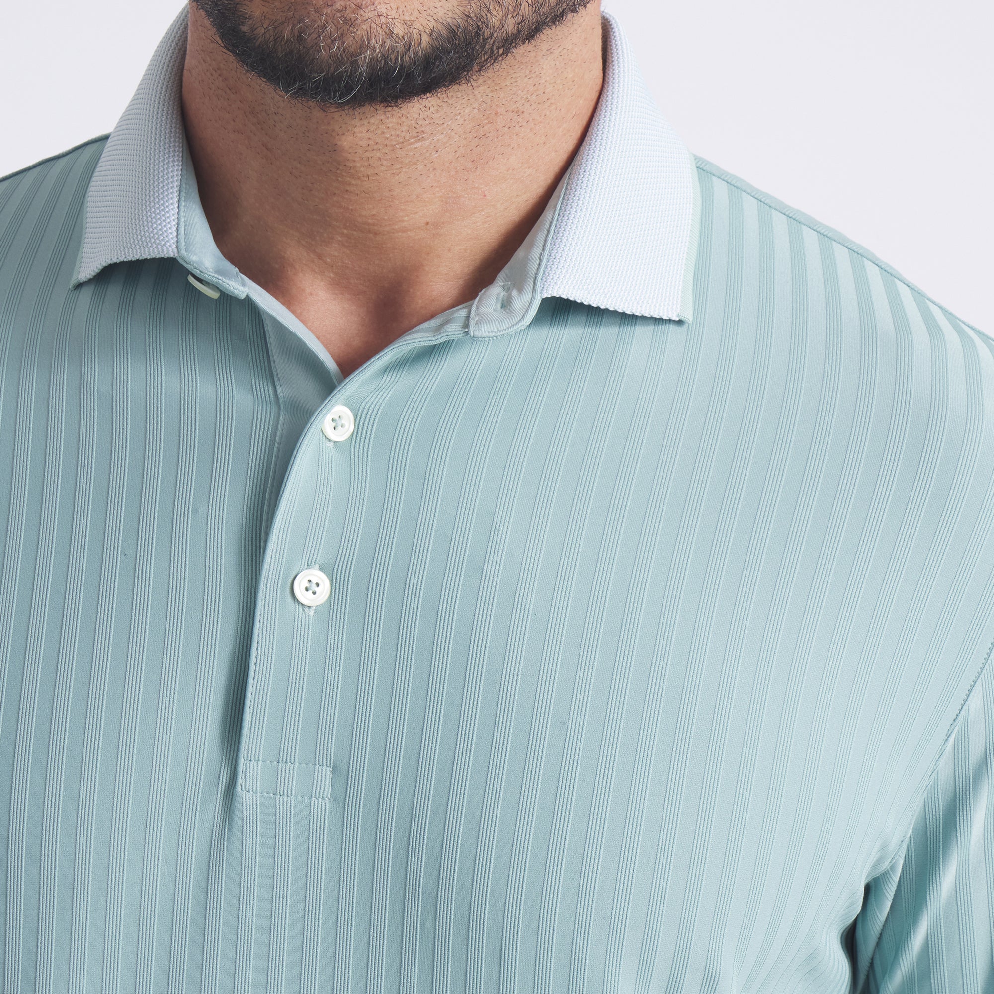 MATTR Stripe Jacquard Golf Polo - Image 15