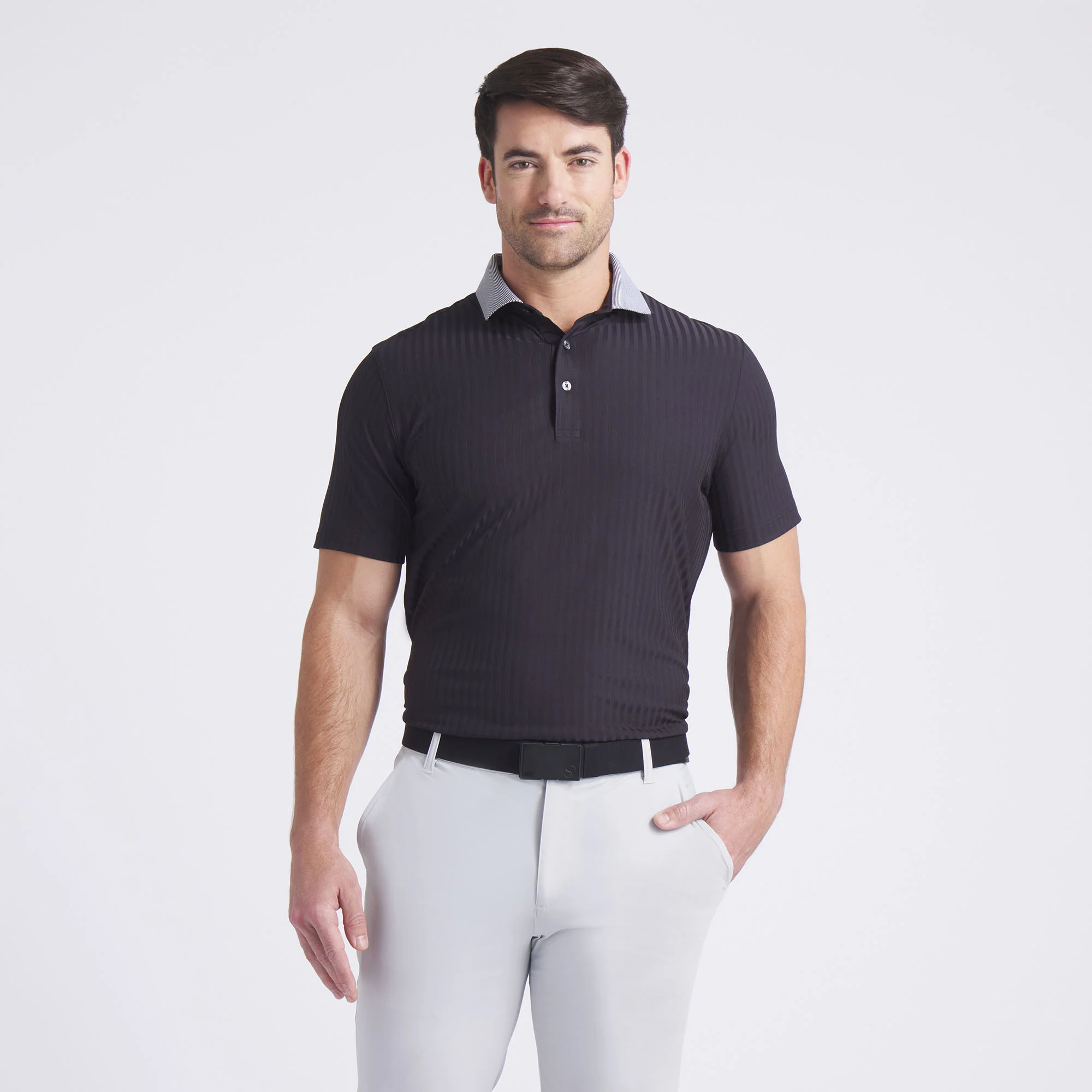 MATTR Stripe Jacquard Golf Polo - Image 19
