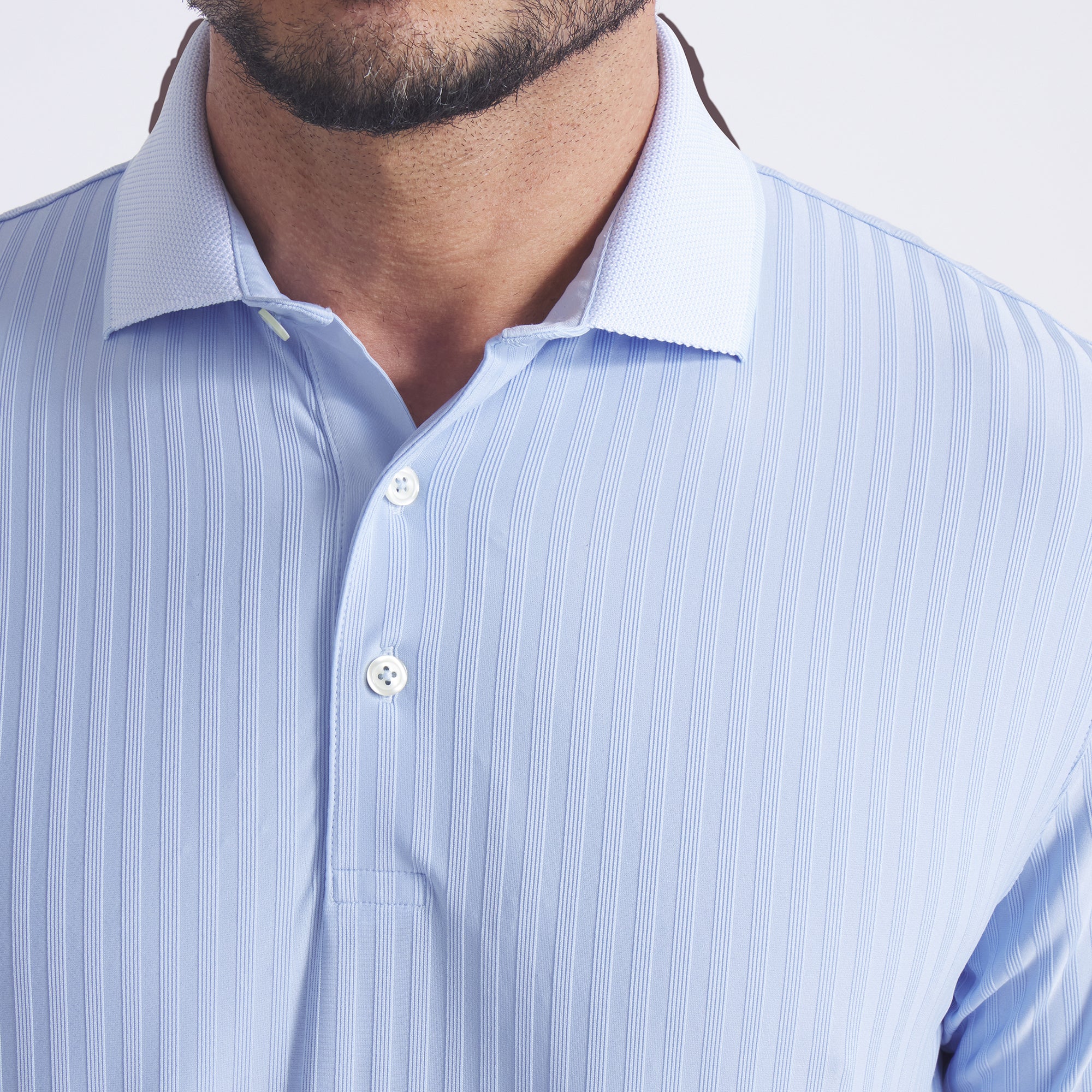 MATTR Stripe Jacquard Golf Polo - Image 3