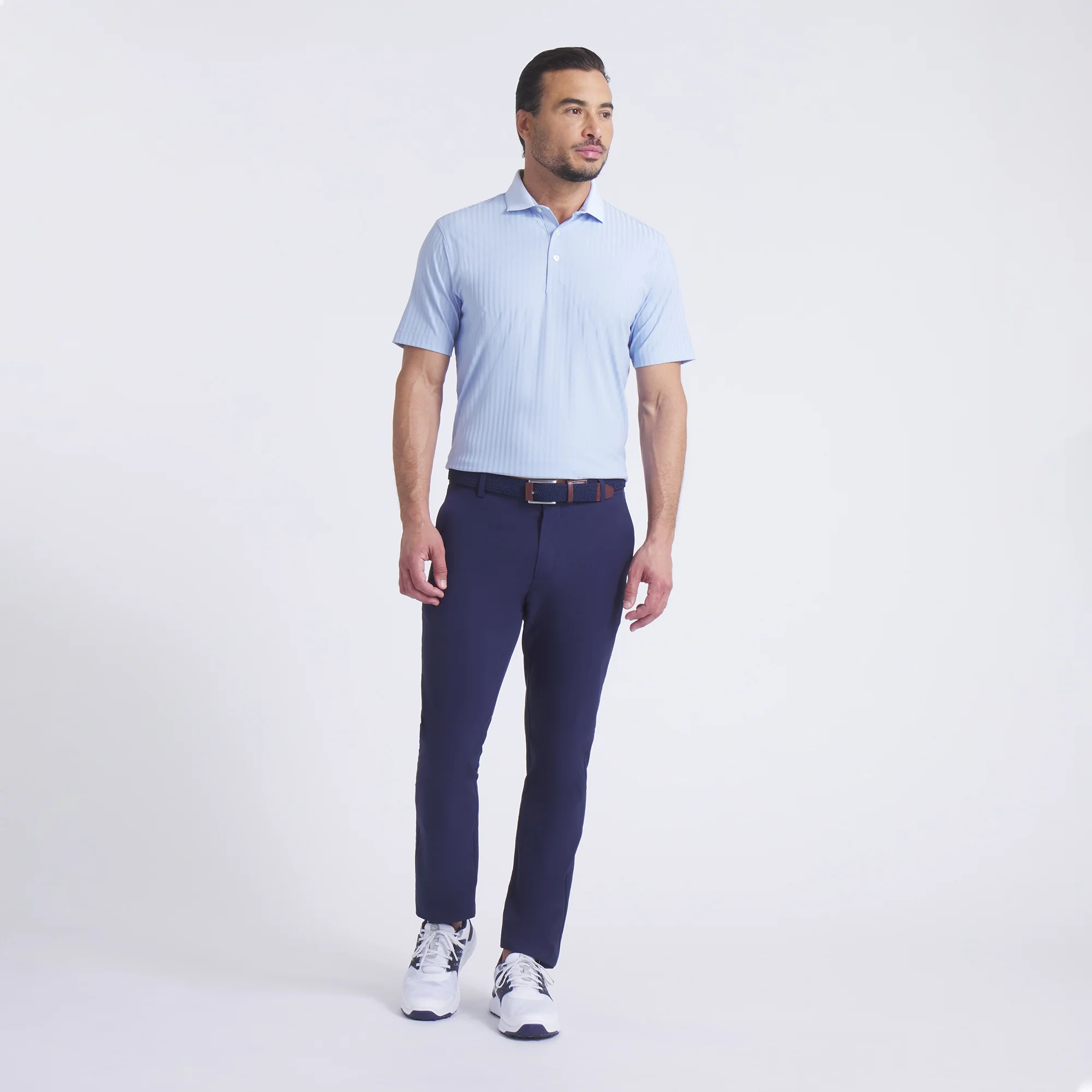 MATTR Stripe Jacquard Golf Polo - Image 4