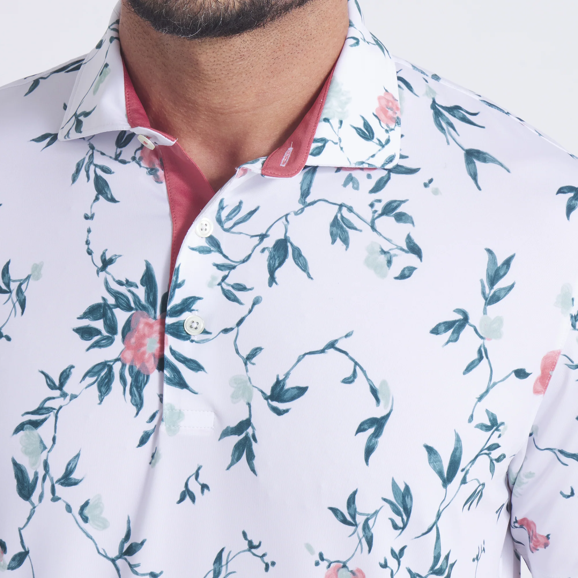 MATTR Water Floral Golf Polo - Image 3