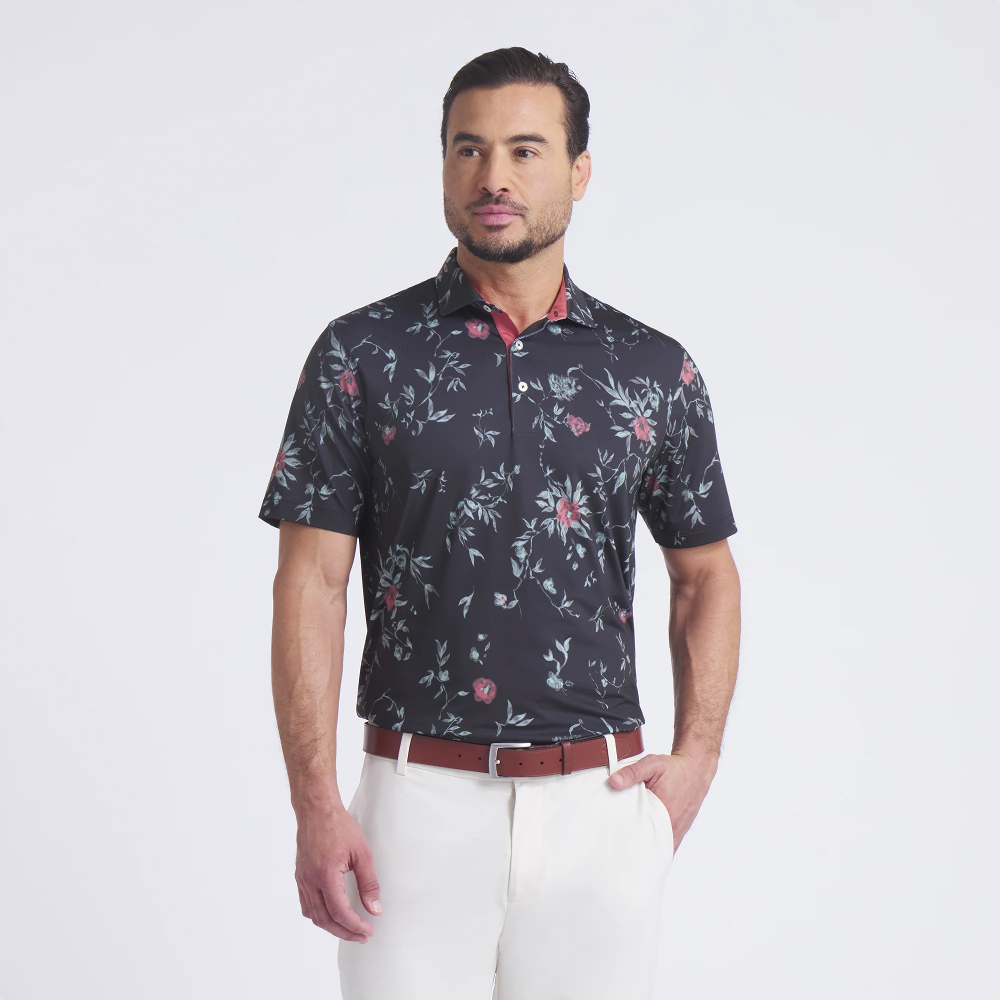 MATTR Water Floral Golf Polo - Image 7