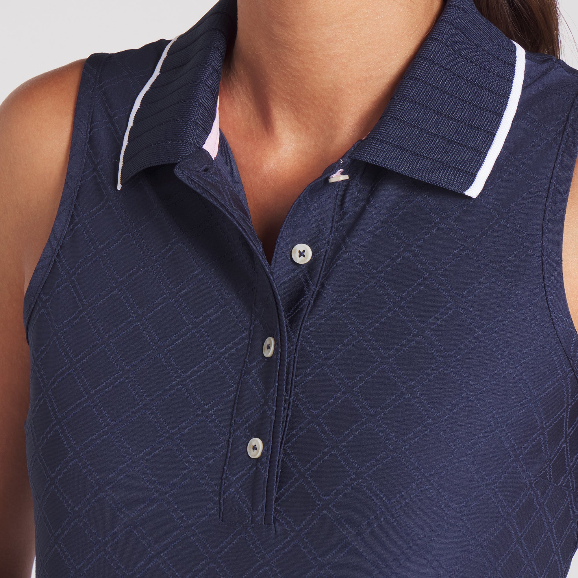 Women's AP Jacquard Sleeveless Golf Polo - Image 10