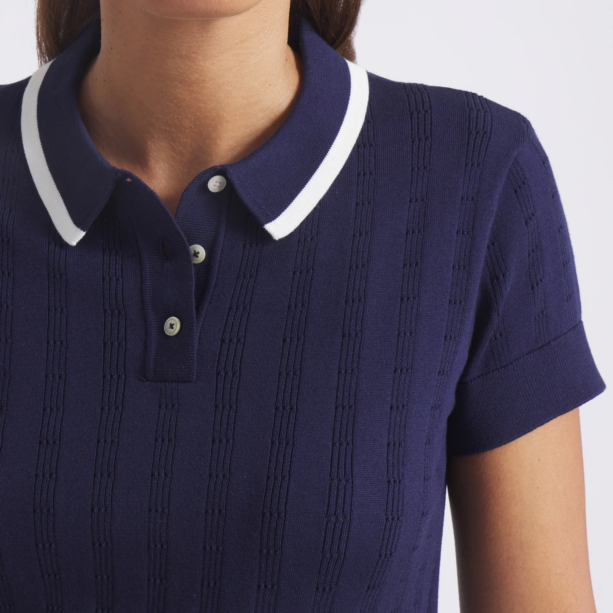 Women's AP Pointelle Golf Polo - Image 10