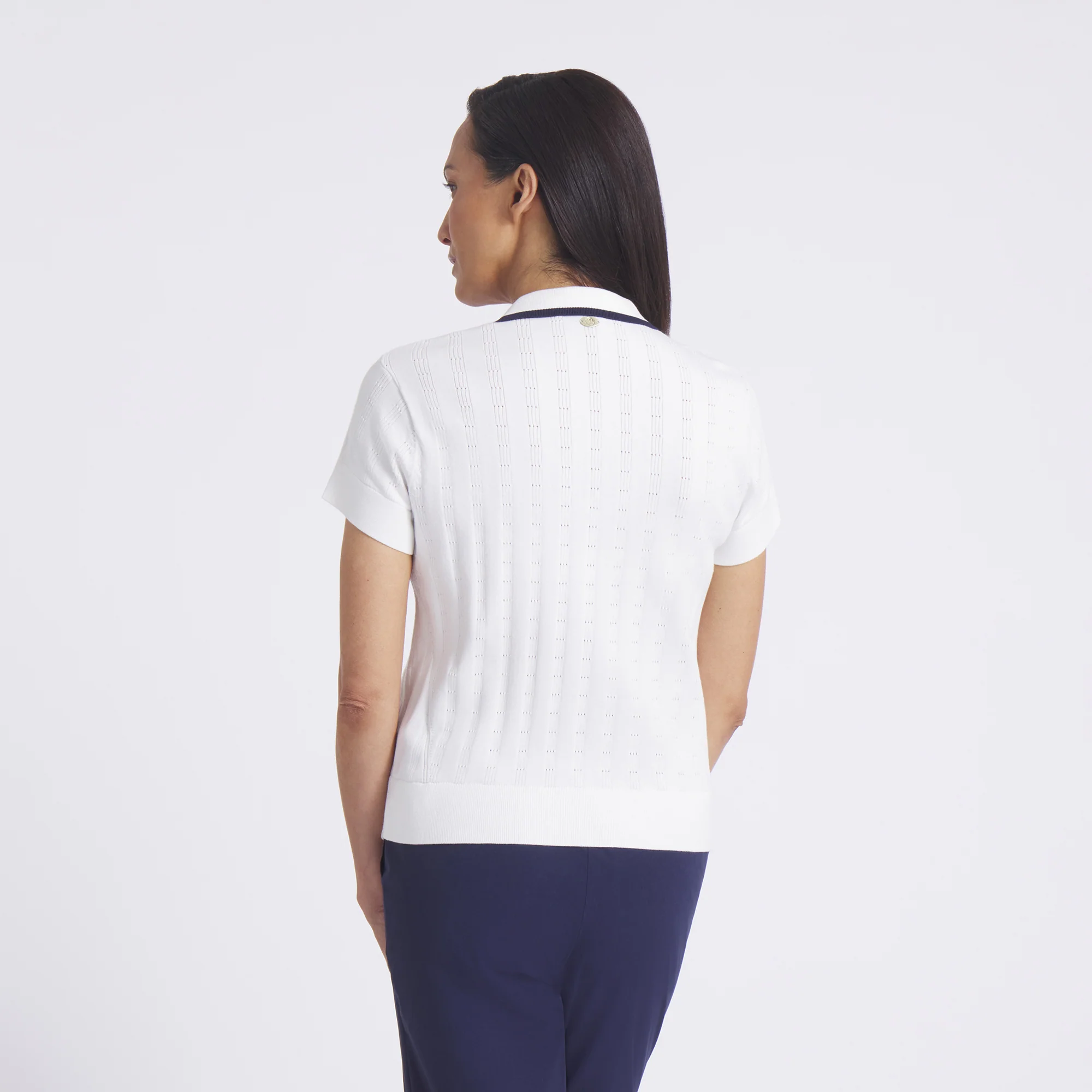 Women's AP Pointelle Golf Polo - Image 3