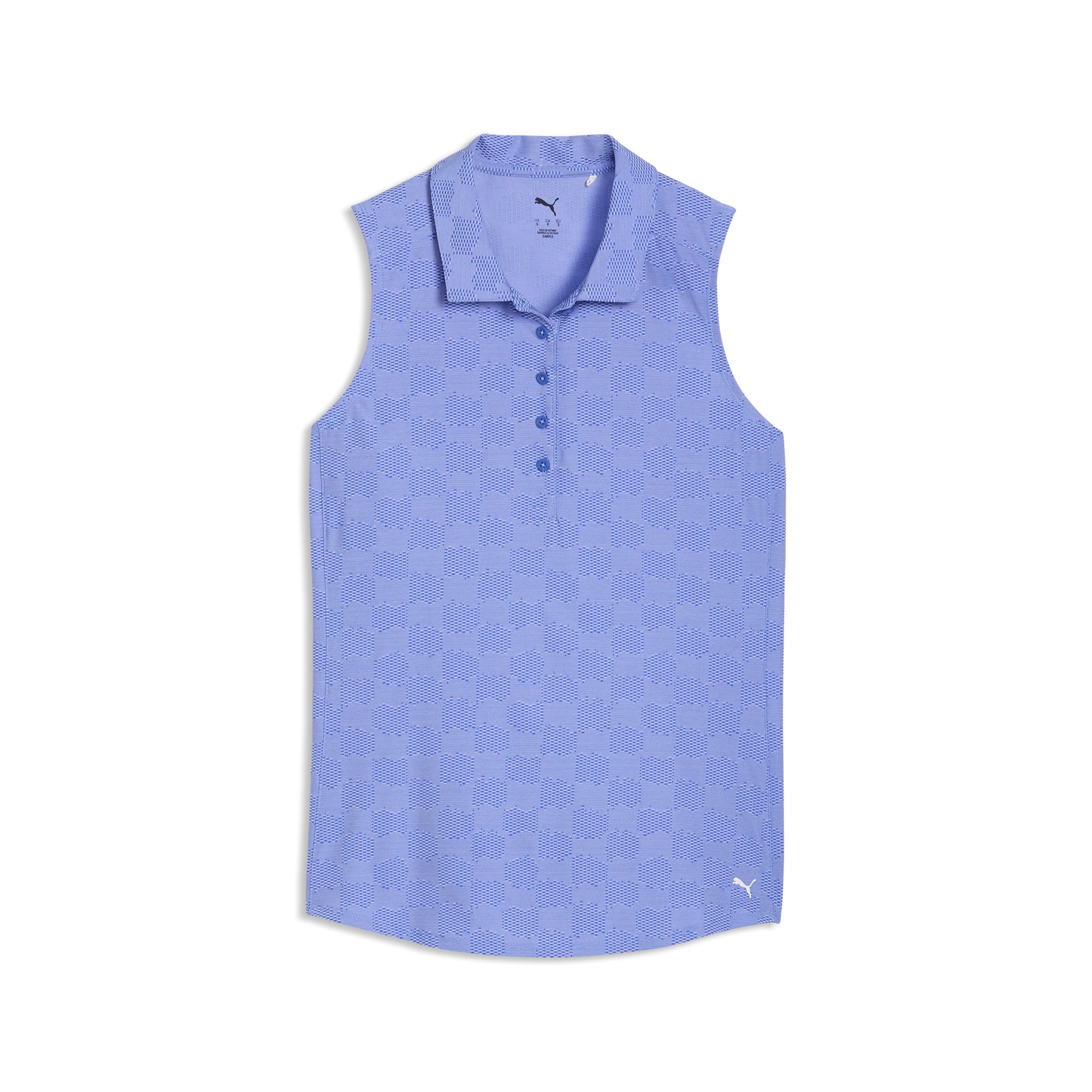Women's Check Jacquard Sleeveless Golf Polo - Image 17