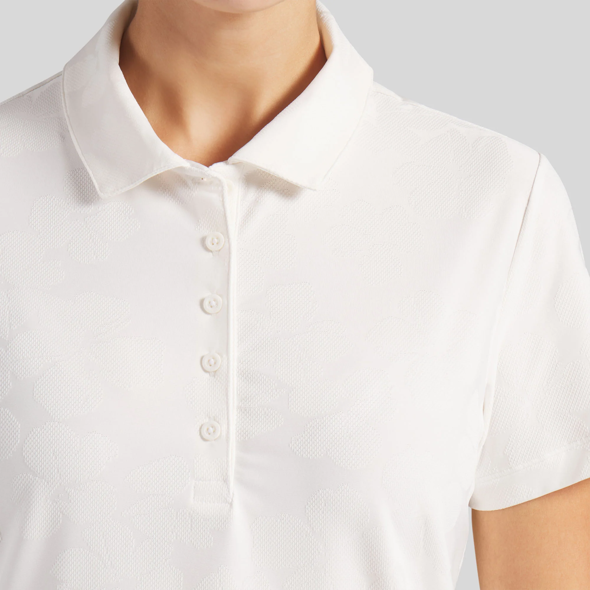 Women's Floral Lace Jacquard Golf Polo - Image 12