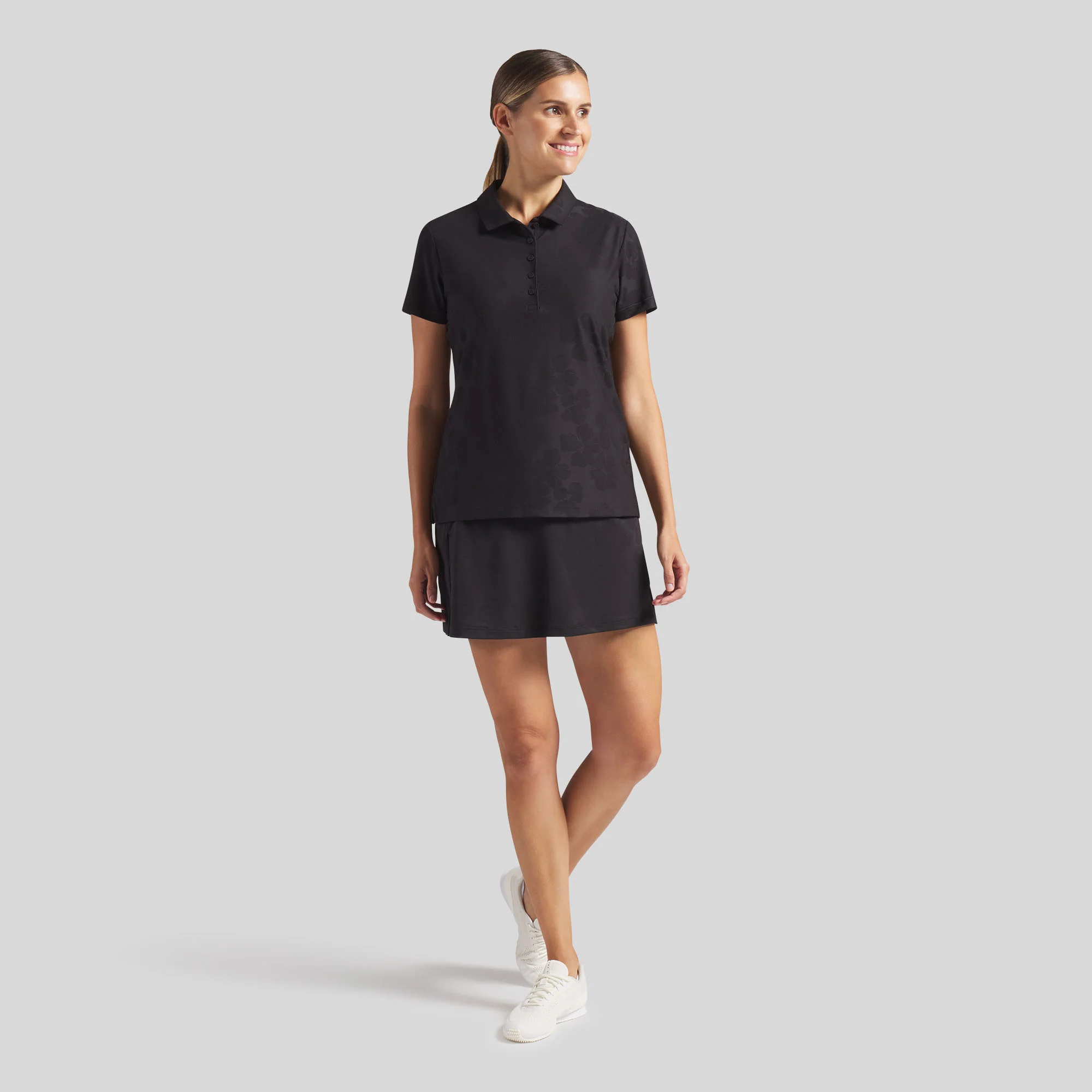 Women's Floral Lace Jacquard Golf Polo - Image 17