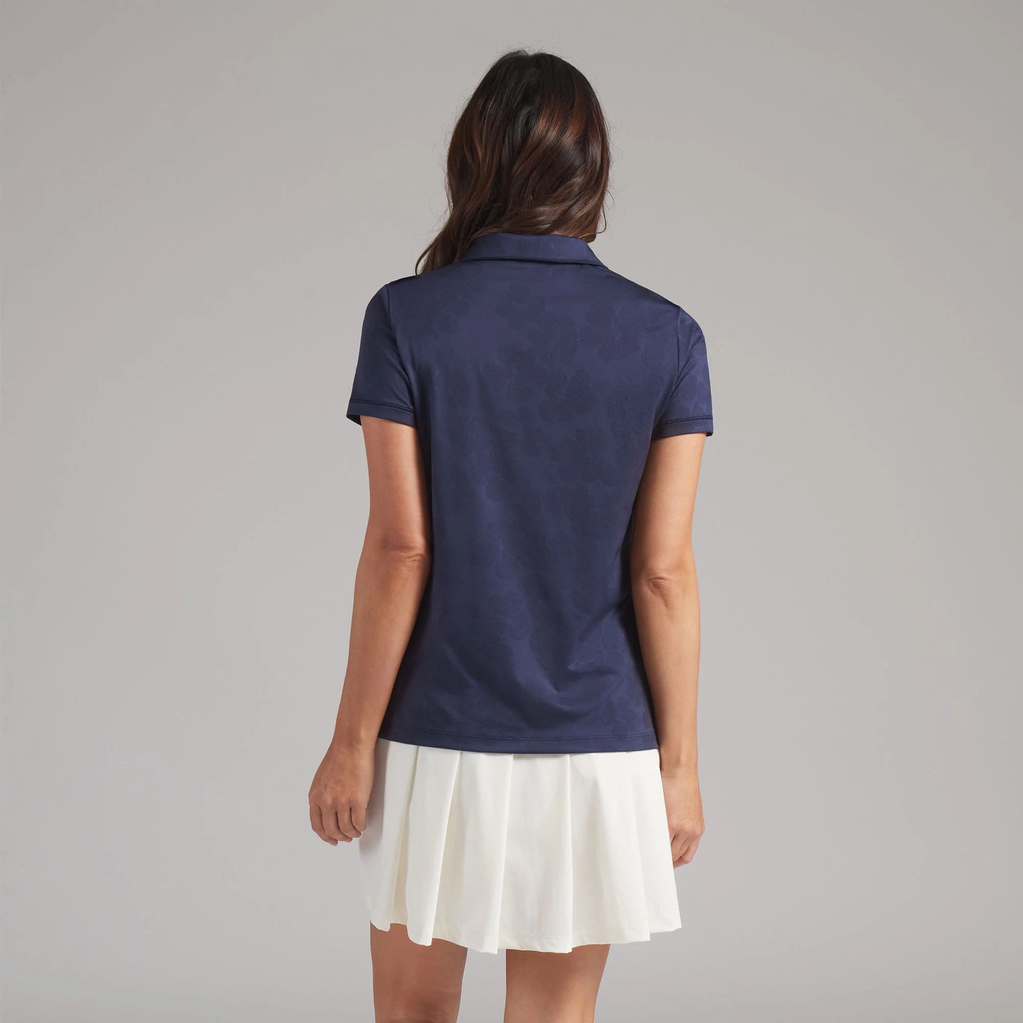Women's Floral Lace Jacquard Golf Polo - Image 2