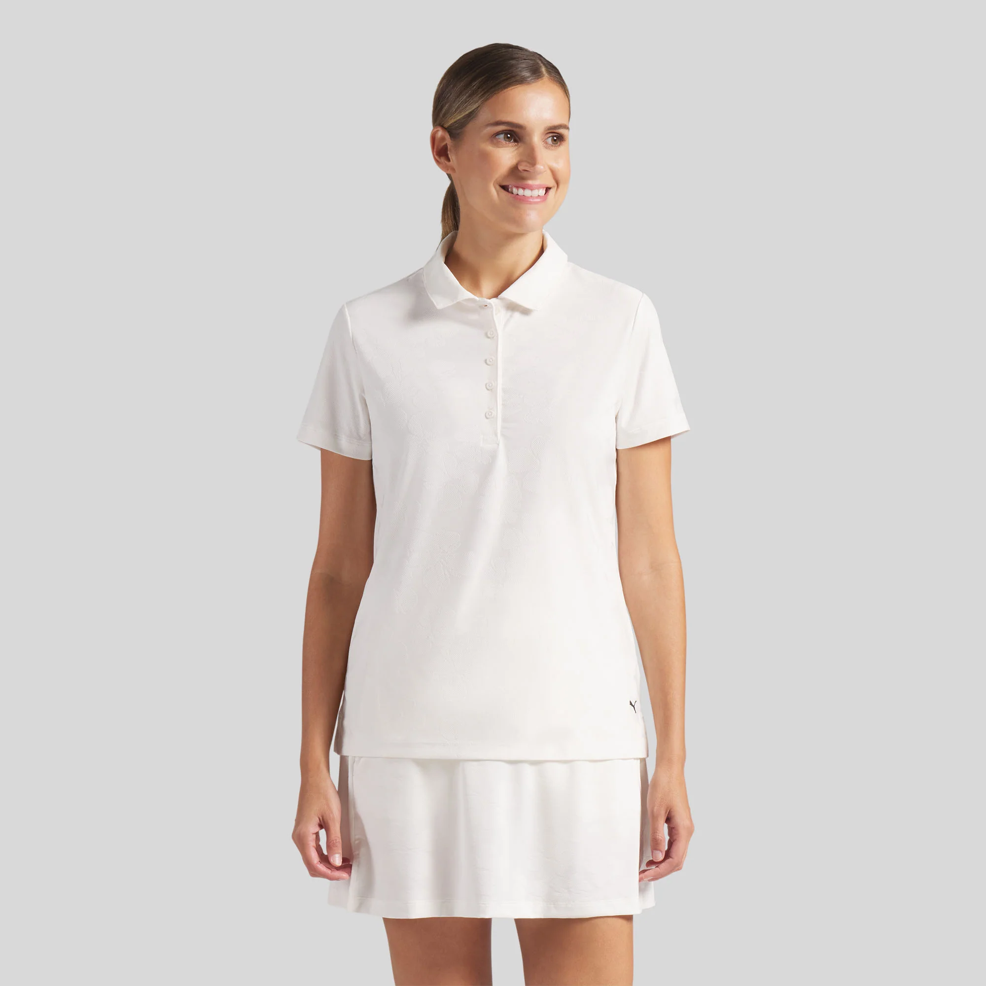 Women's Floral Lace Jacquard Golf Polo - Image 9