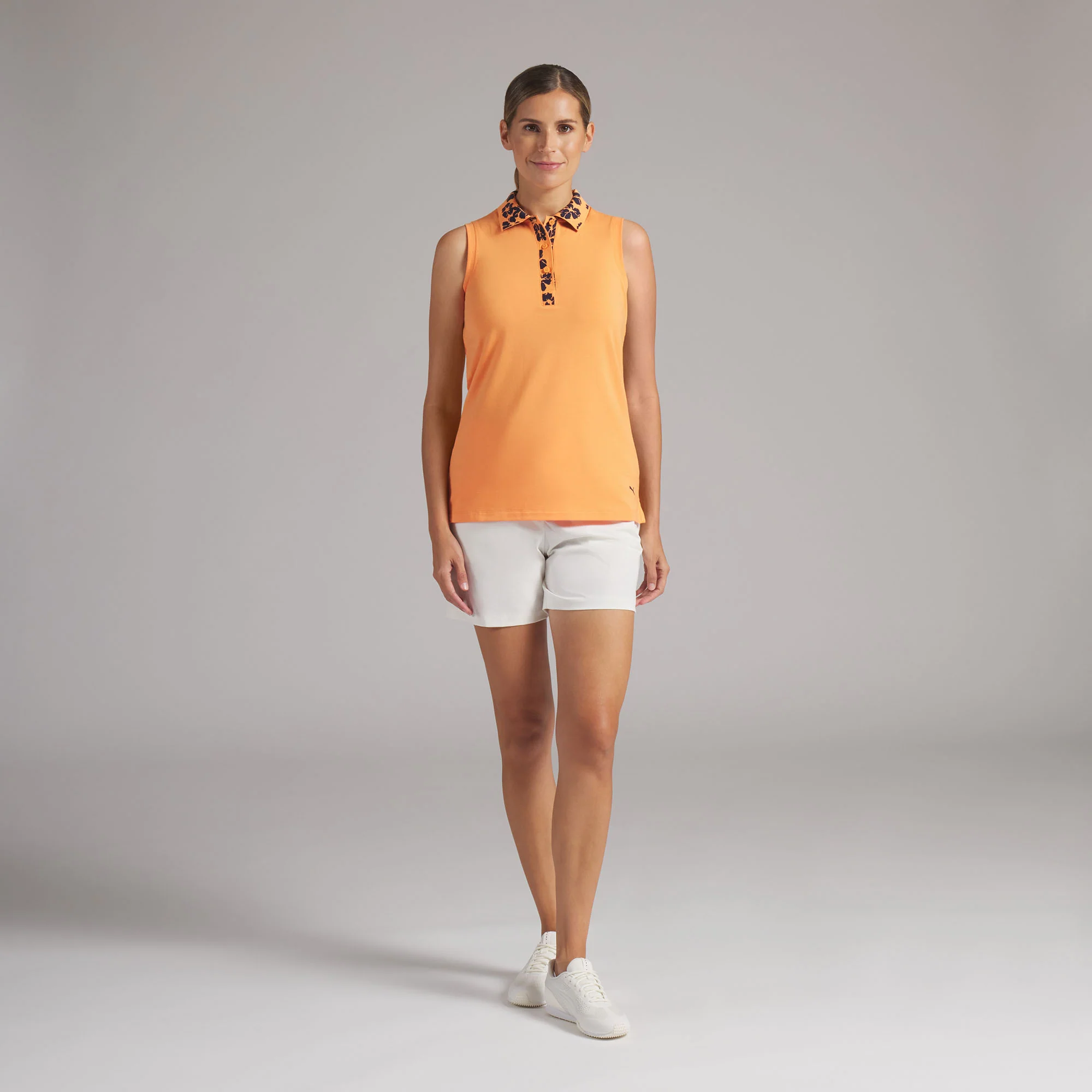 Women's Modalon Floral Rib Sleeveless Golf Polo - Image 11