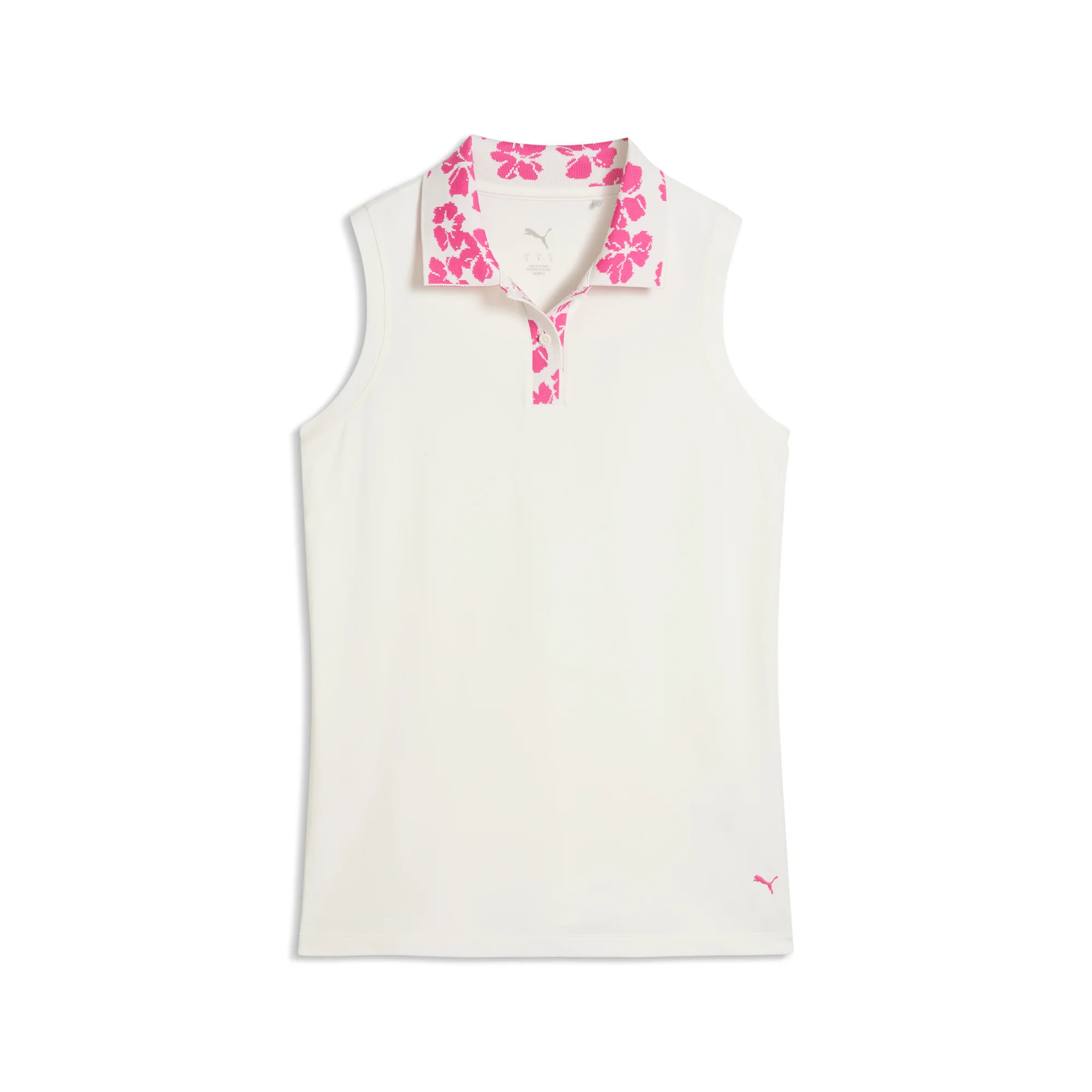 Women's Modalon Floral Rib Sleeveless Golf Polo - Image 5