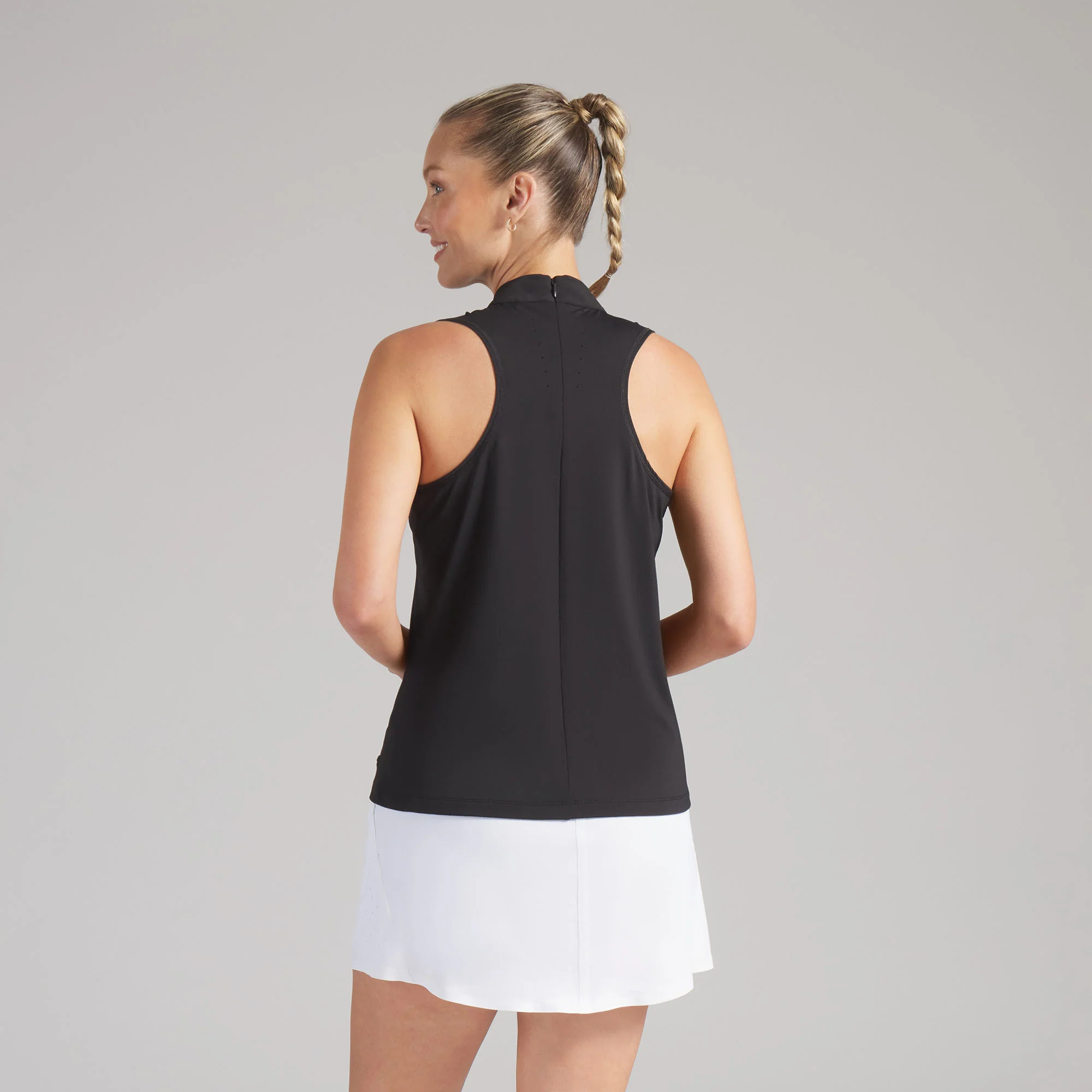 Women's Nylon Sport Sleeveless Mockneck Golf Polo - Image 14