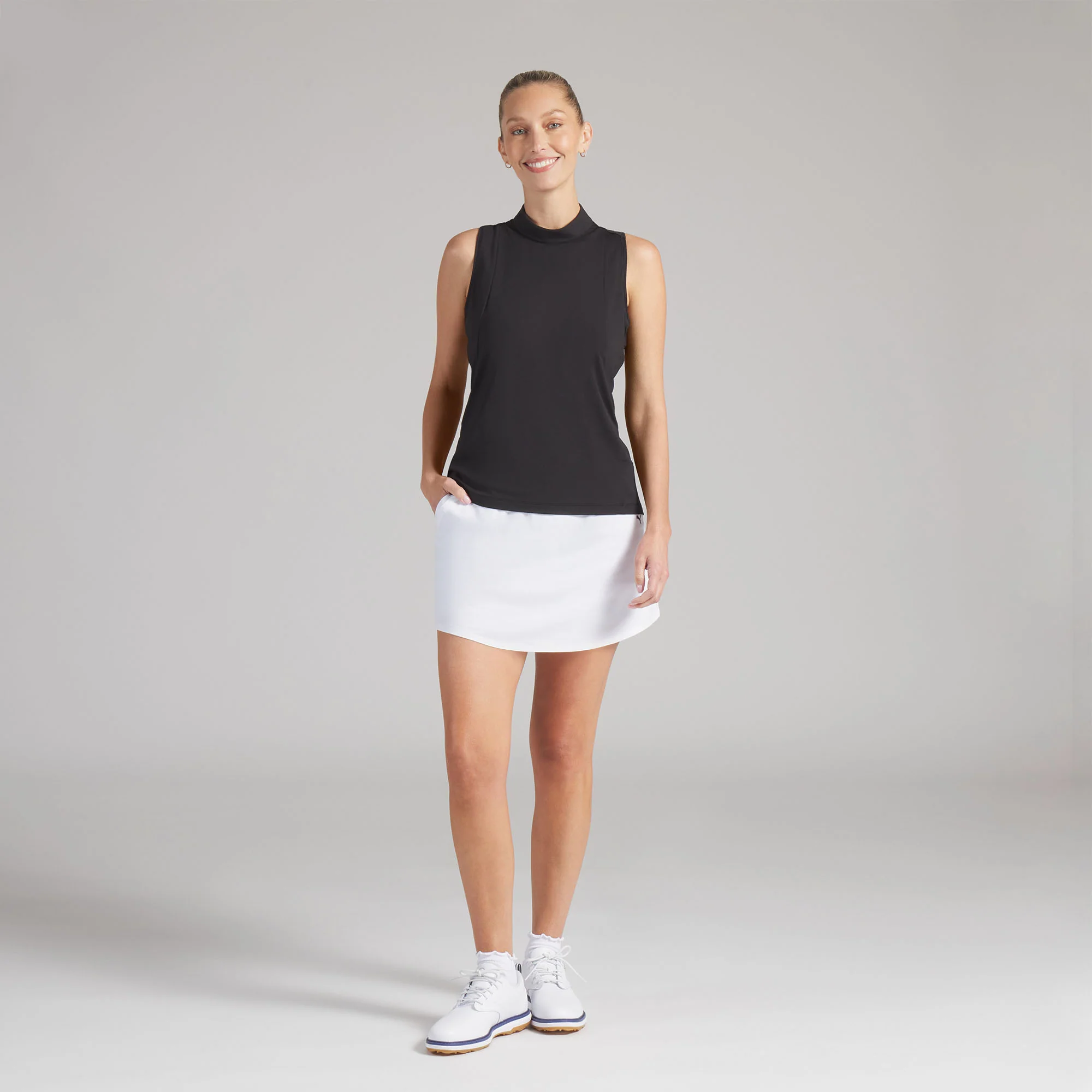 Women's Nylon Sport Sleeveless Mockneck Golf Polo - Image 15