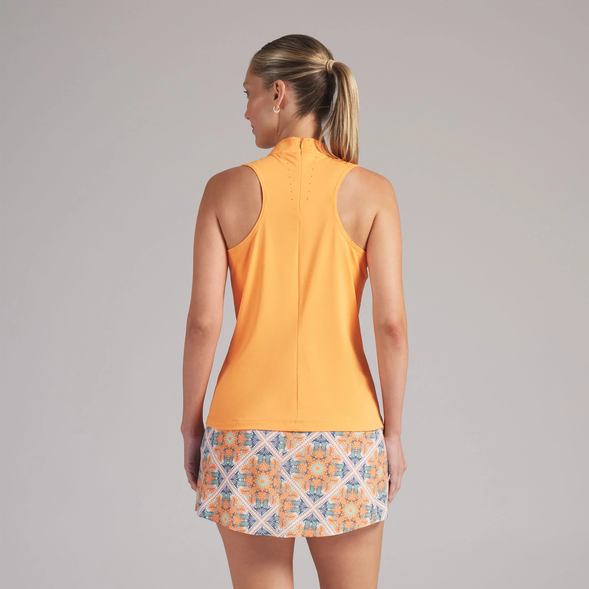 Women's Nylon Sport Sleeveless Mockneck Golf Polo - Image 2