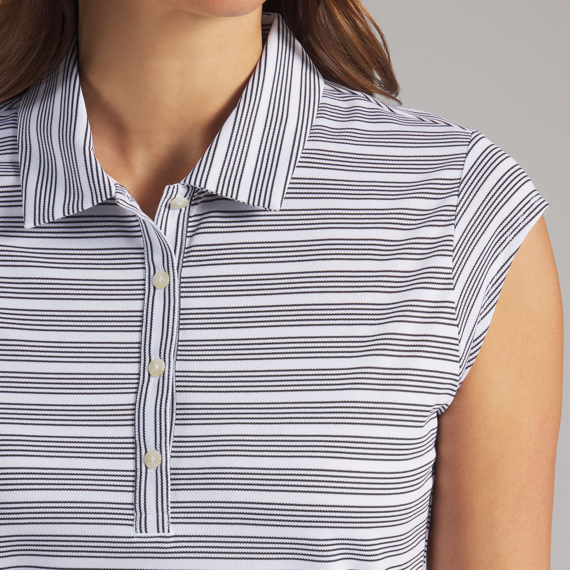 Women's Pique YD Stripe Cap Sleeve Golf Polo - Image 10