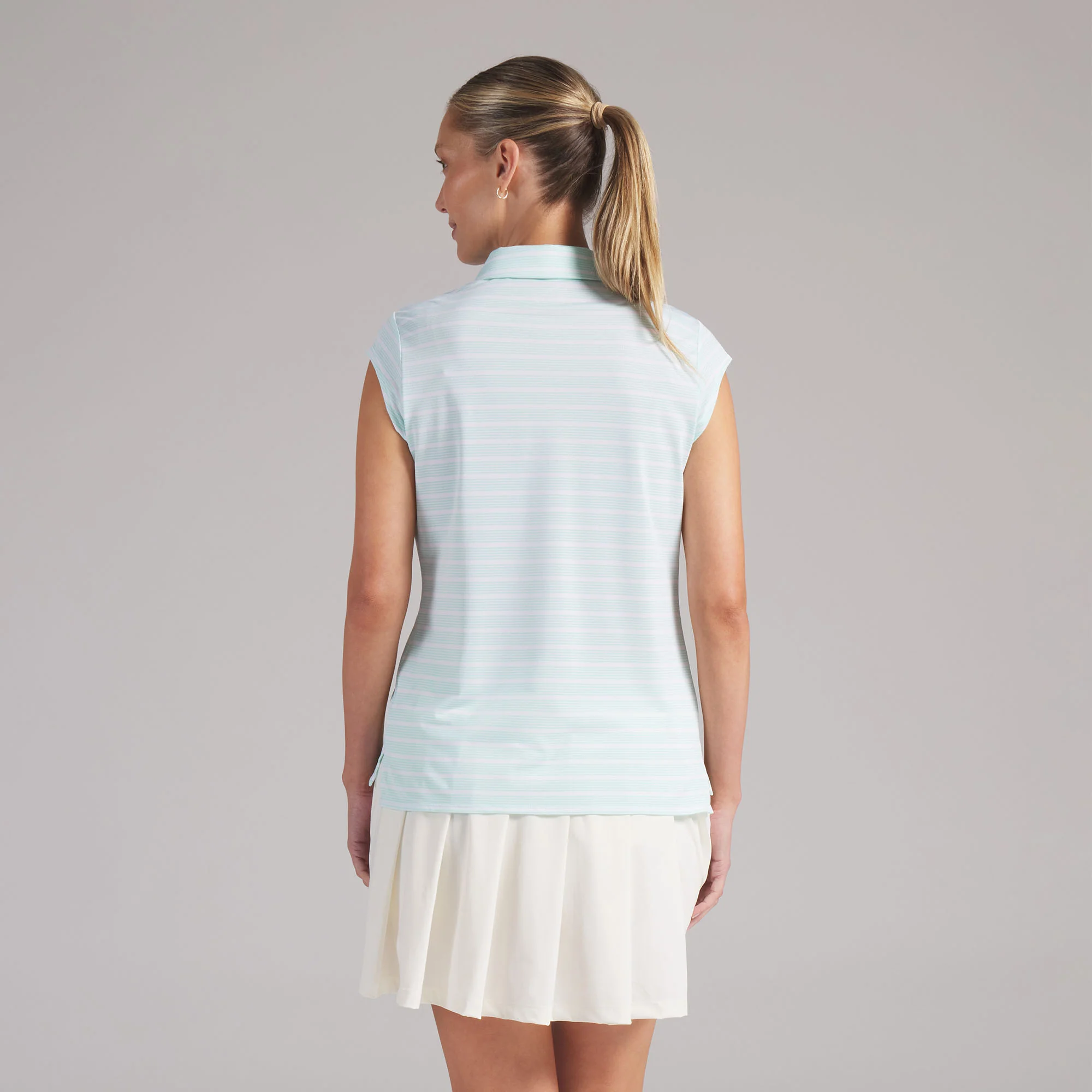 Women's Pique YD Stripe Cap Sleeve Golf Polo - Image 14