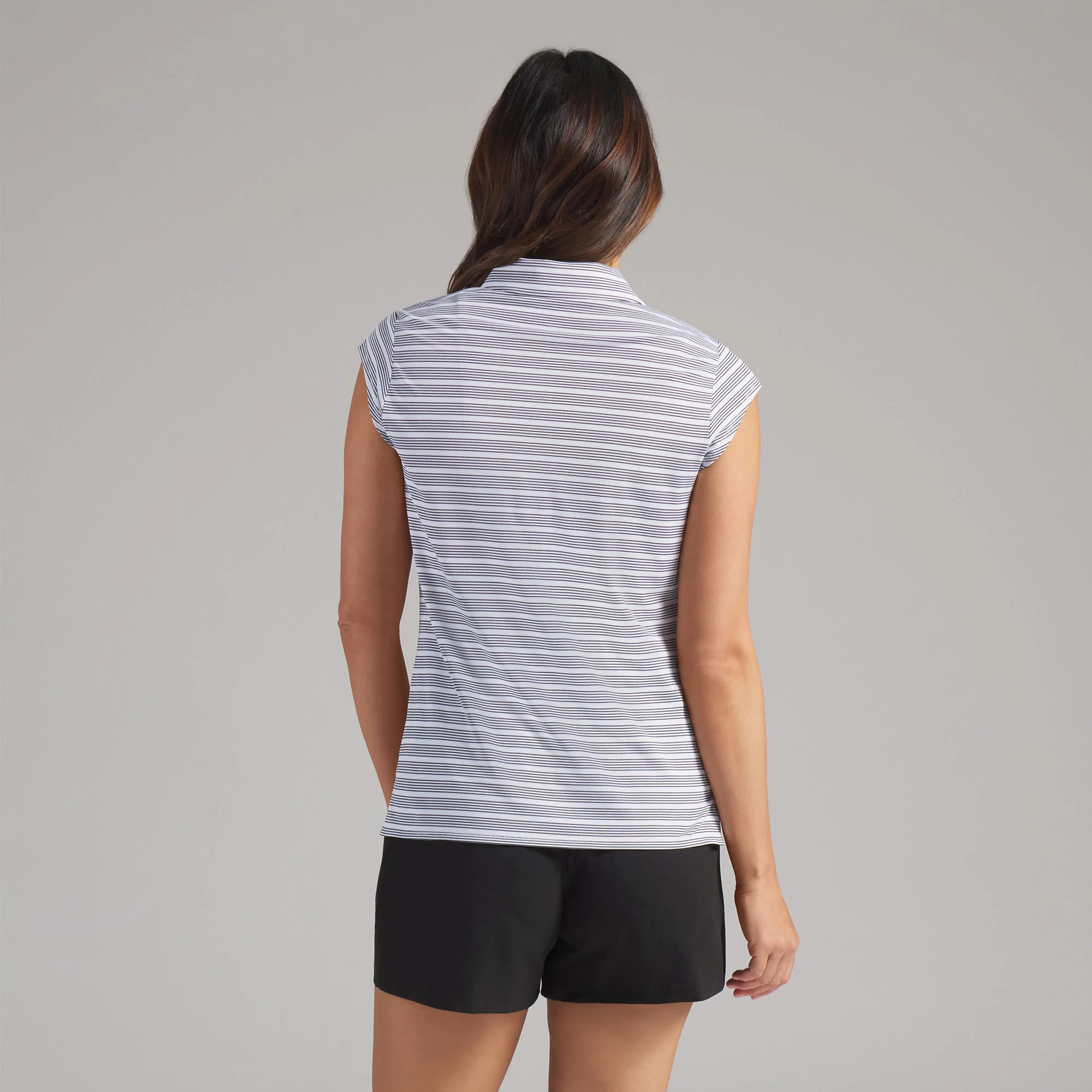 Women's Pique YD Stripe Cap Sleeve Golf Polo - Image 8