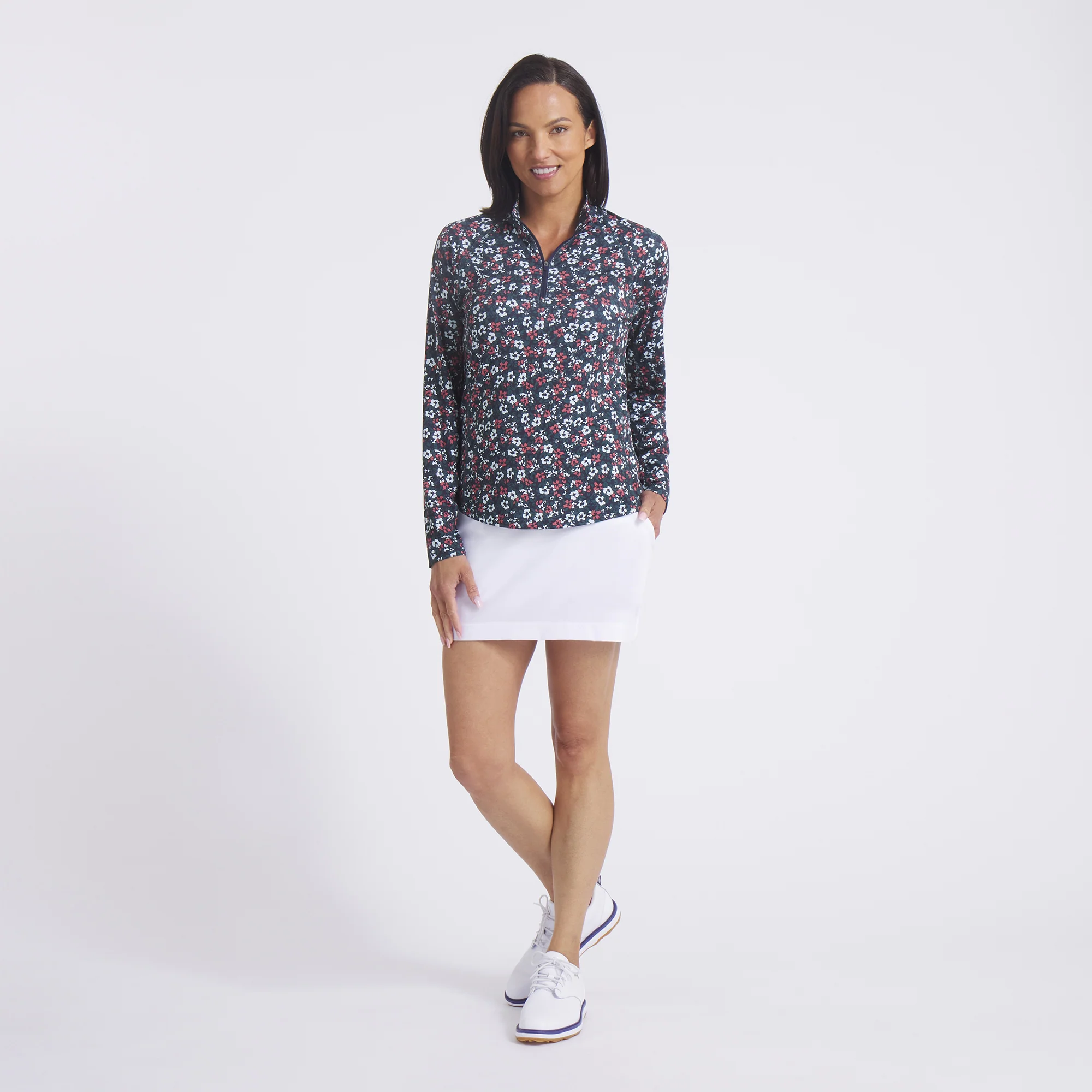 Women's YouV Floral Burst Golf 1/4 Zip - Image 10