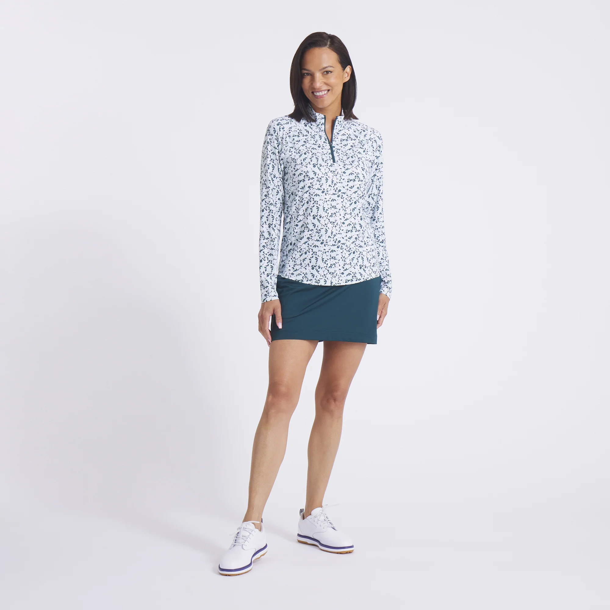 Women's YouV Floral Burst Golf 1/4 Zip - Image 4
