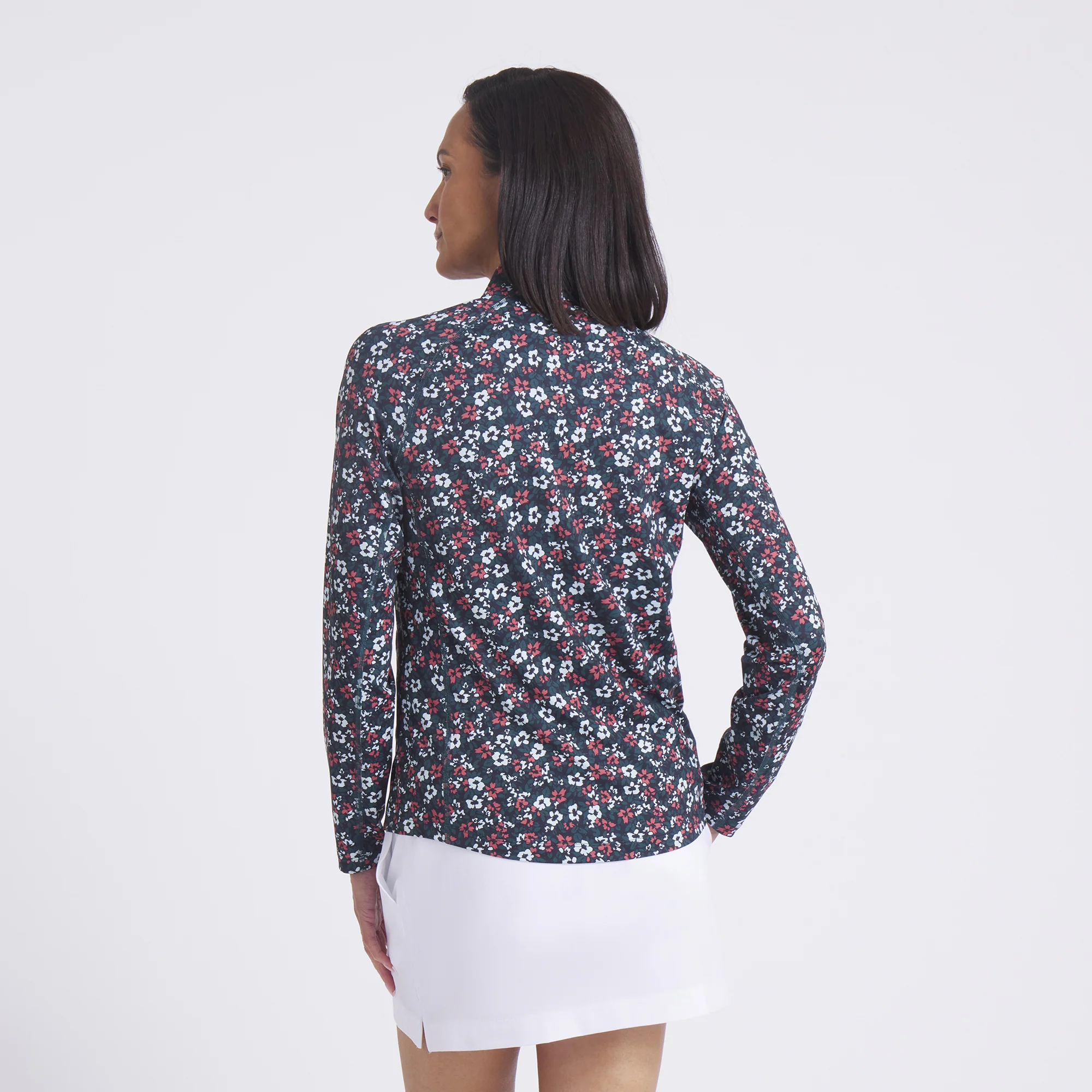 Women's YouV Floral Burst Golf 1/4 Zip - Image 8