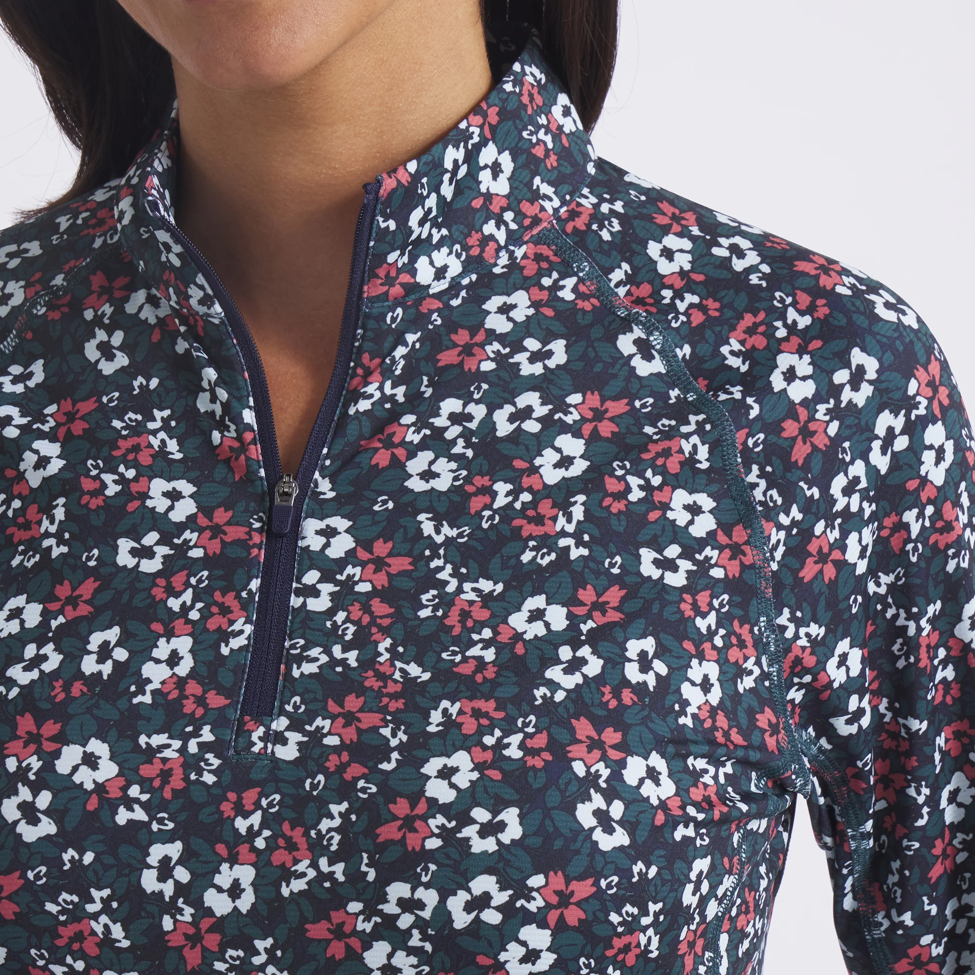 Women's YouV Floral Burst Golf 1/4 Zip - Image 9
